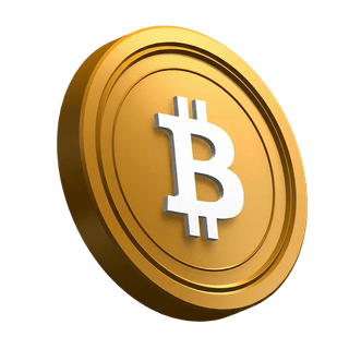 Pièce BTC en position inclinée dans la section hero du design