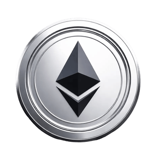 Élément visuel en apesanteur représentant la pièce Ethereum (ETH)